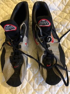 Nike Zoom Shift Men’s Black and Gray Track Shoes - Red Accents